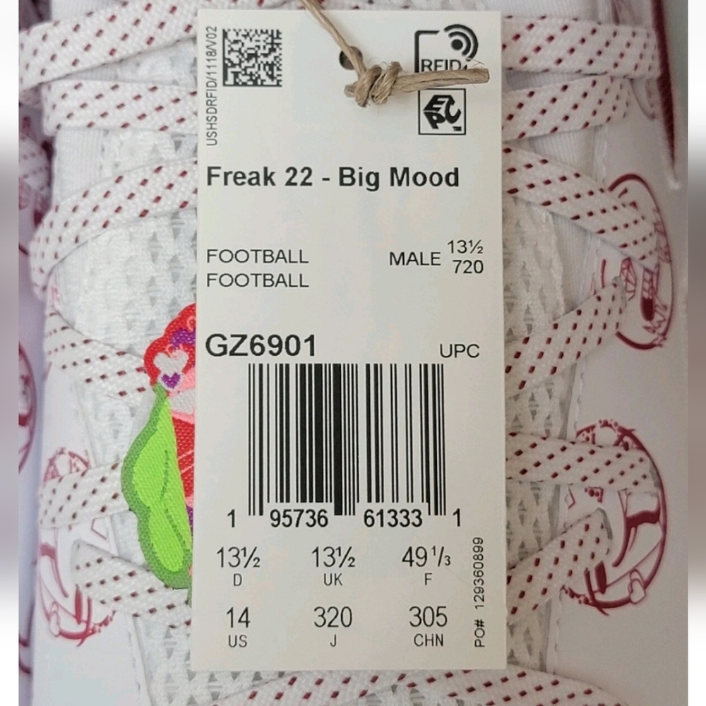 Adidas Freak 22 Big Mood DSG SM Football Cleats Men's Sz Multi White Red GZ6901 - Picture 10 of 11